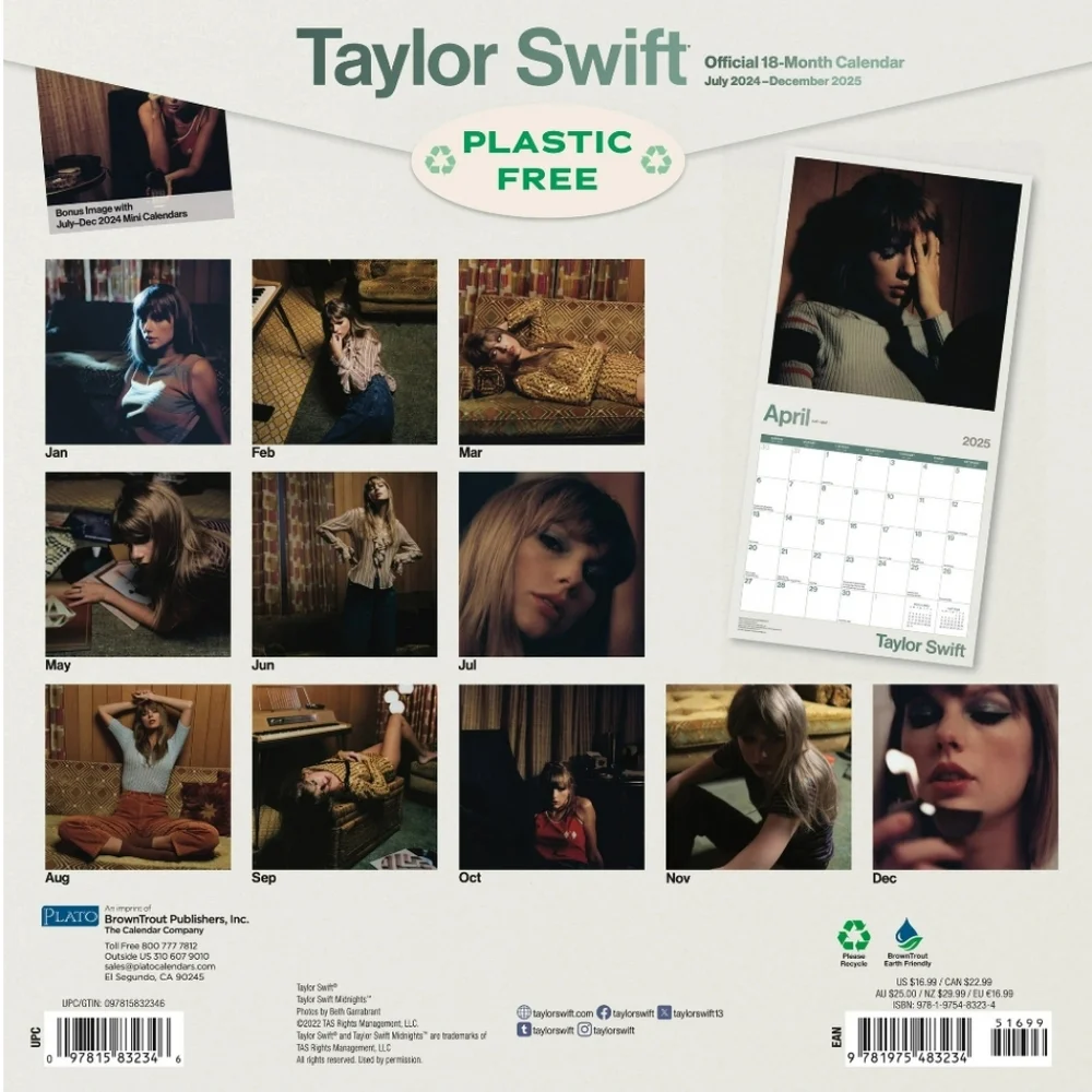 Taylor Swift 2025 18-Month Calendar